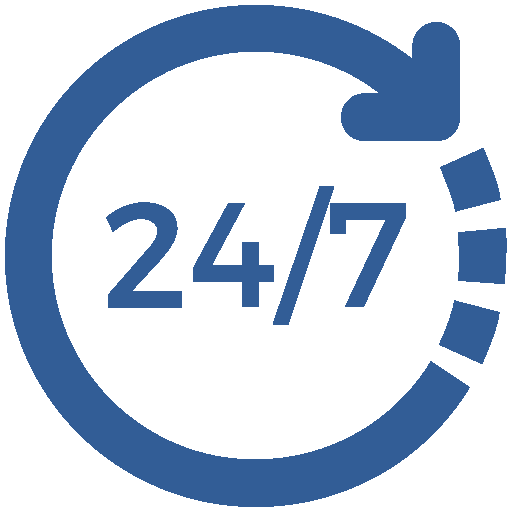 rund um die Uhr erreichbar